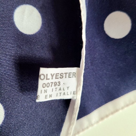 Monique Martin blue and white polka dot scarf. - Picture 6 of 8